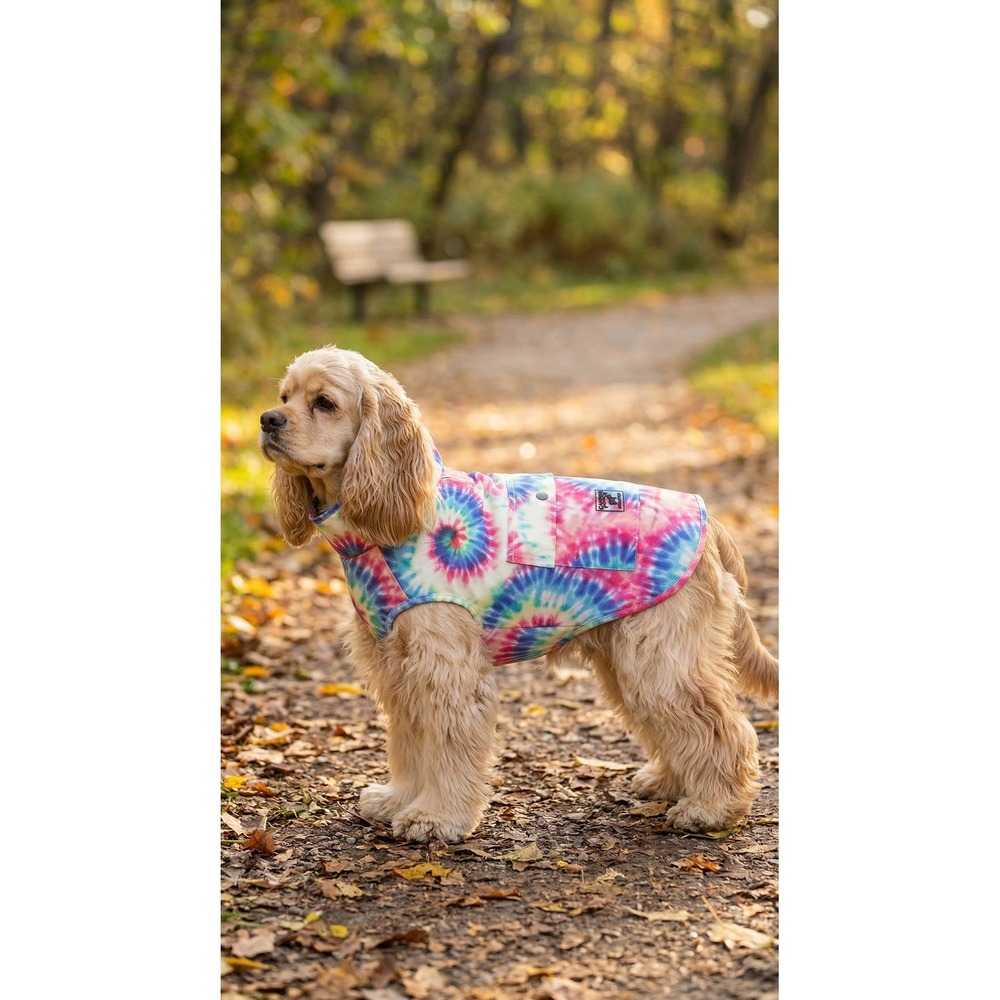 Canada Pooch Athletics Tie Dye Dog Vest Pink‎ Blue Teal Pet Apparel L 20
